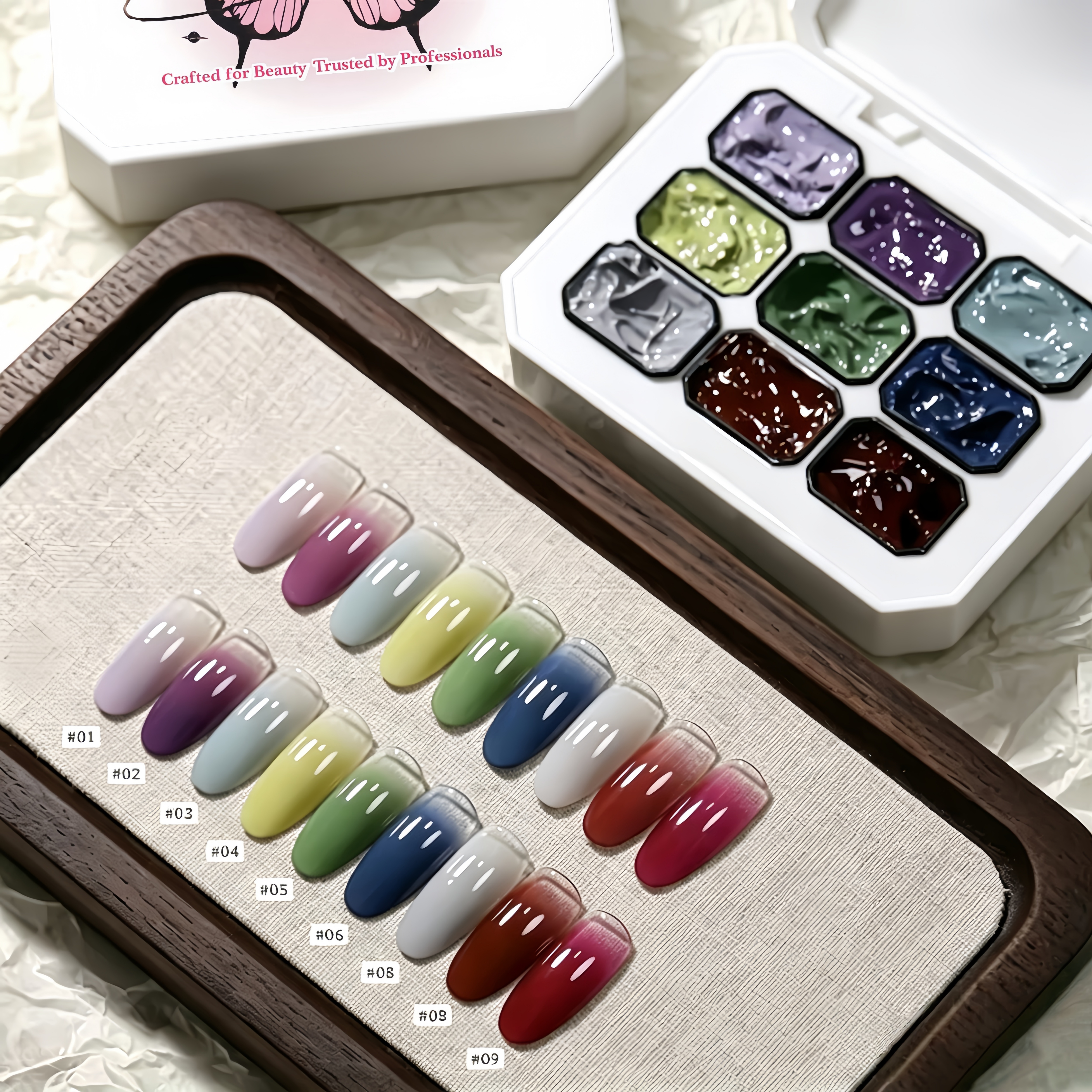 Nail Art Halal - 1pc solid 9-grid color painting gel