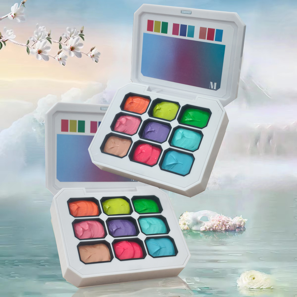 Nail Art Halal - 1pc 9-color solid nail polish pat