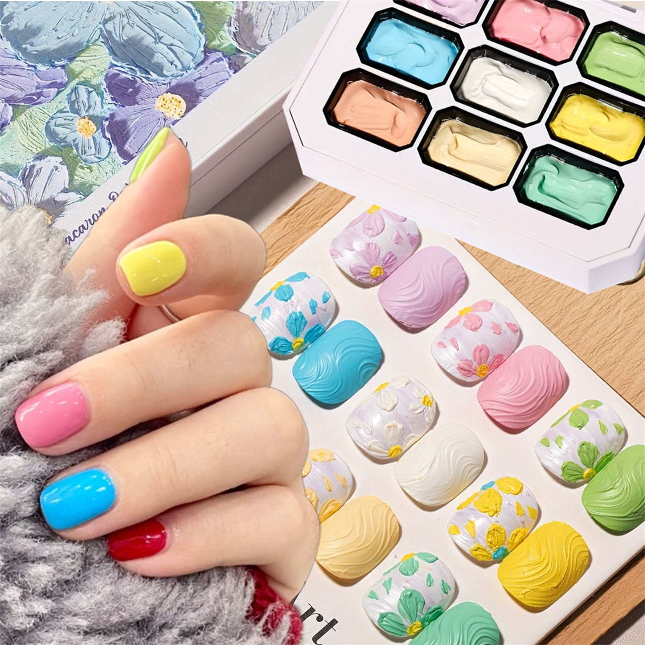 Nail Art Halal - 1pc 9-color Makaron solid nail polish