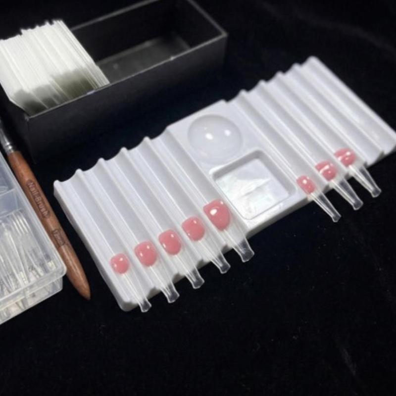 Nail Art Kaki - Reusable Nail Art Palette with Brush