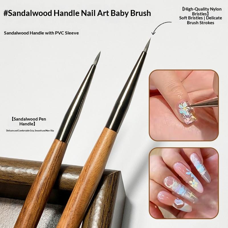 Nail Art Kaki - 7mm Sandalwood Nail Art Brush Detail