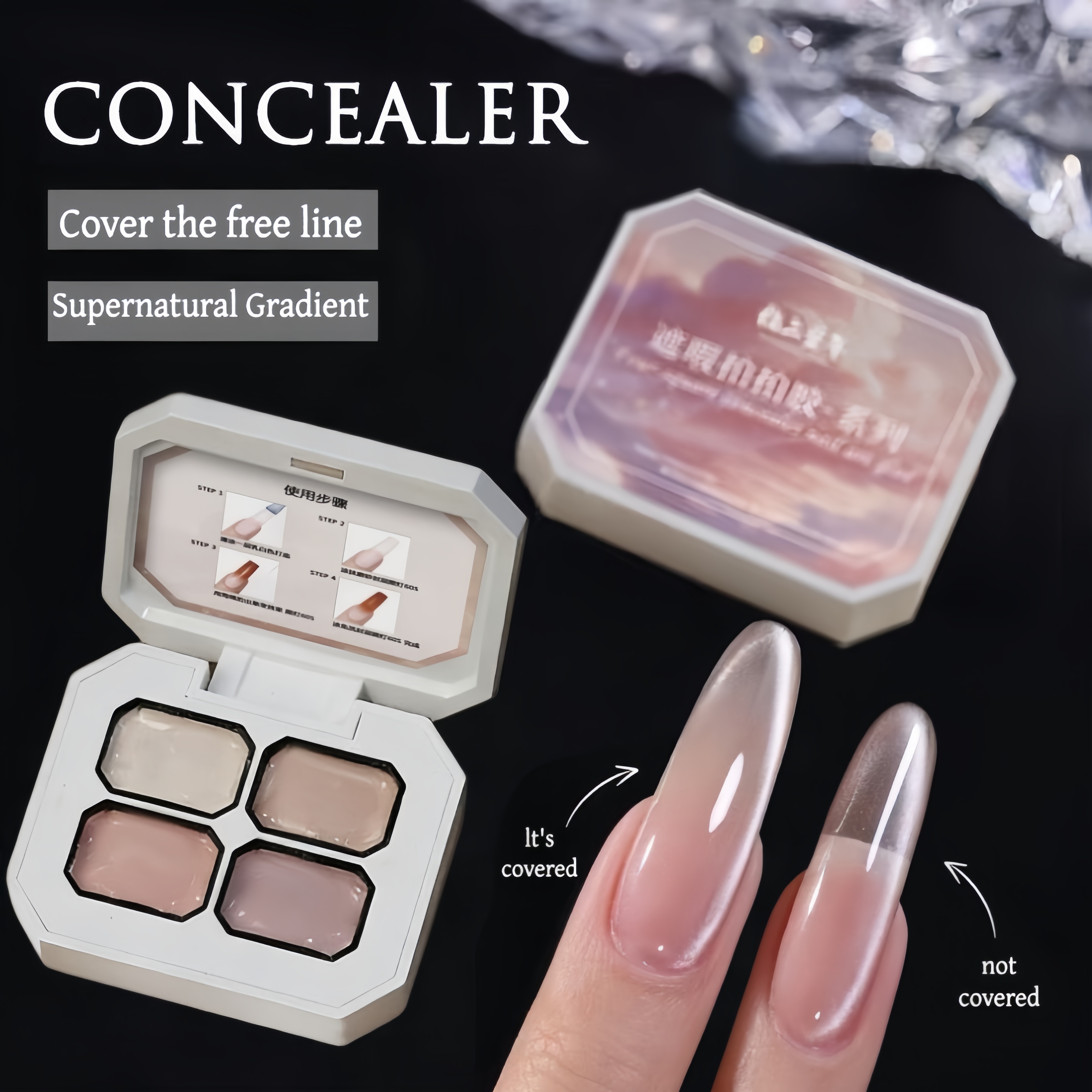 Nail Art Halal - 4 Colors Gradient pink ，nude Painting