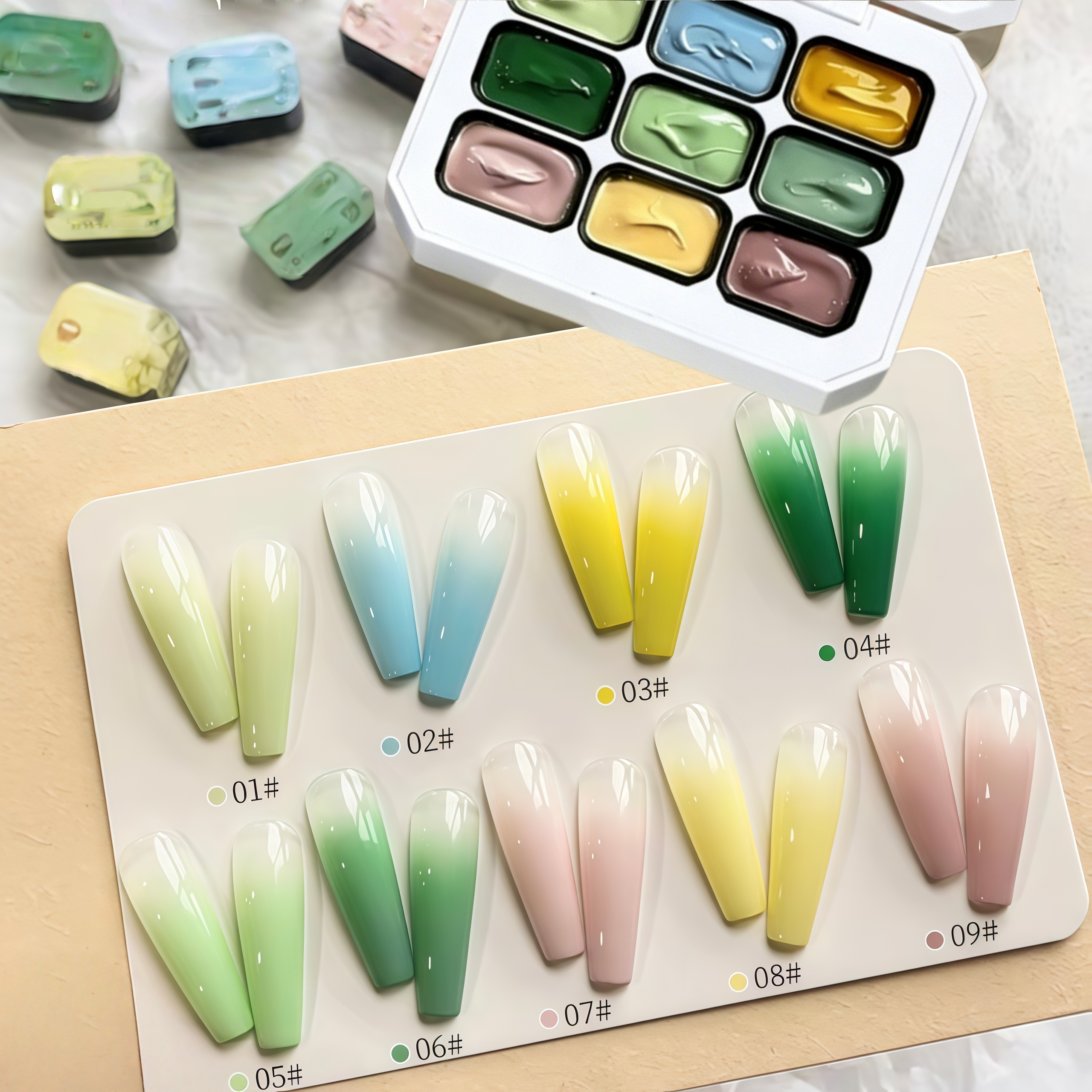 9-color solid nail polish,Bean - Nail Art Halal บทวิจารณ์และราคา