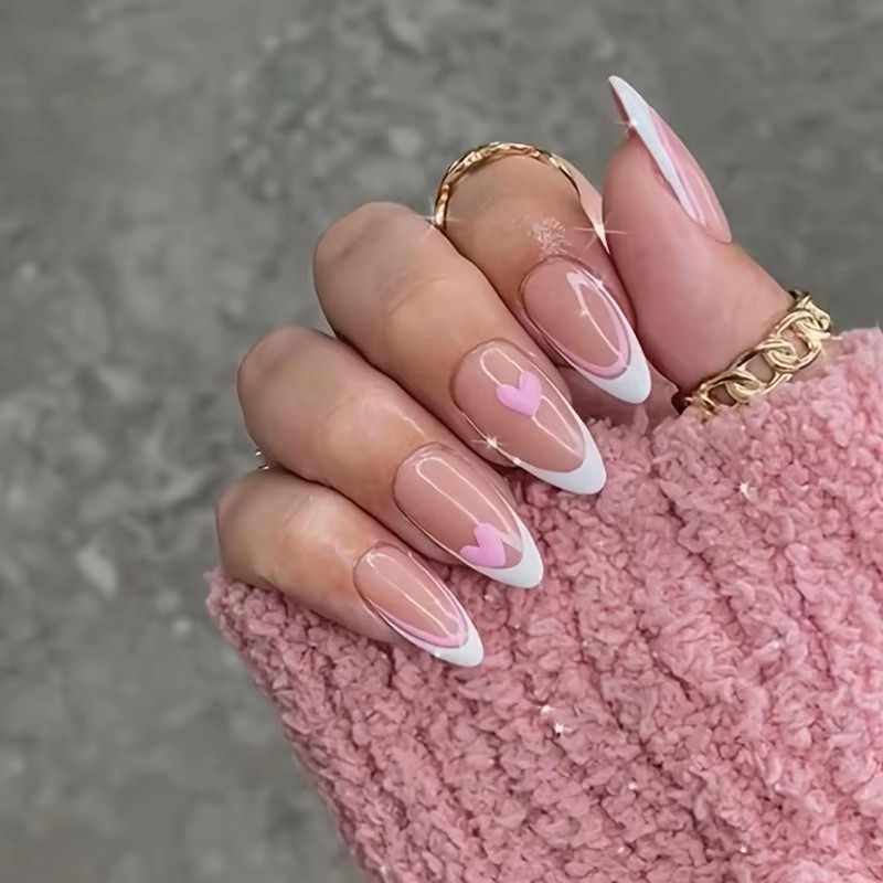 Pink Heart-Shaped 24-Piece Wat - Nail Art France บทวิจารณ์และราคา
