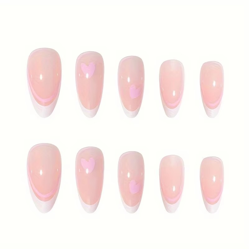 Pink Heart-Shaped 24-Piece Wat - Nail Art France บทวิจารณ์และราคา