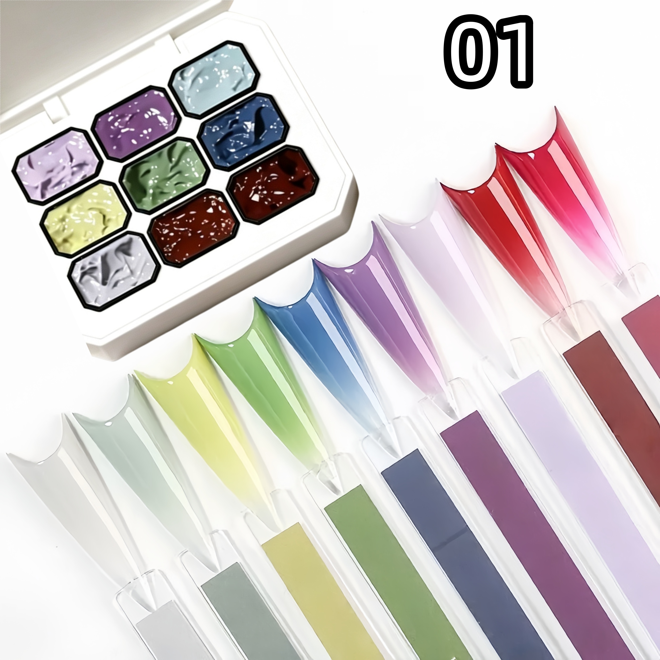 1pc solid  9-grid color painti - Nail Art Halal บทวิจารณ์และราคา