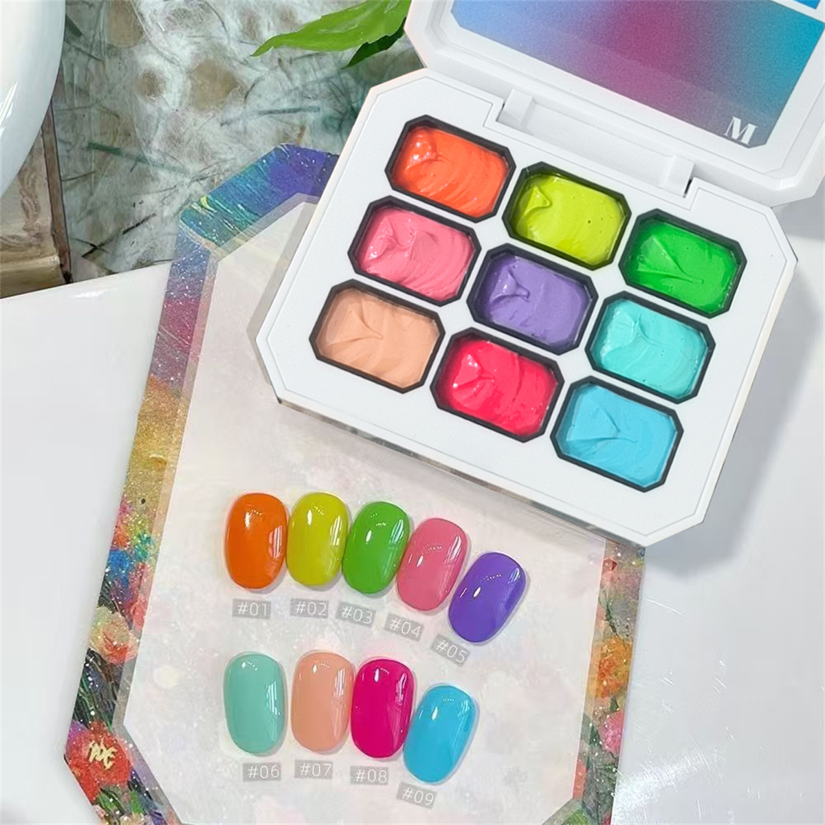 1pc 9-color solid nail polish  - Nail Art Halal บทวิจารณ์และราคา