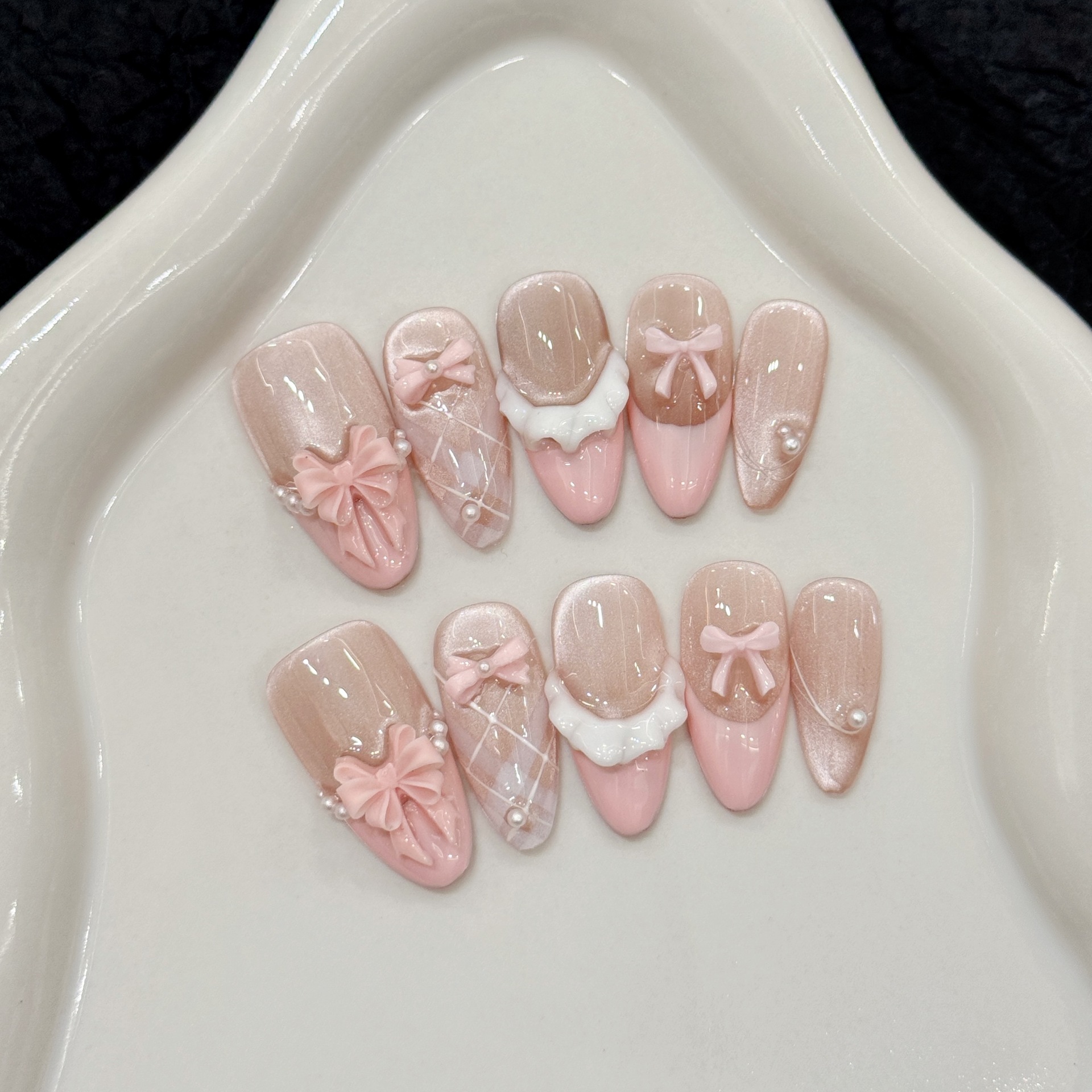 10pcs Handmade Press on Nails  - Nail Art Strawberry บทวิจารณ์และราคา