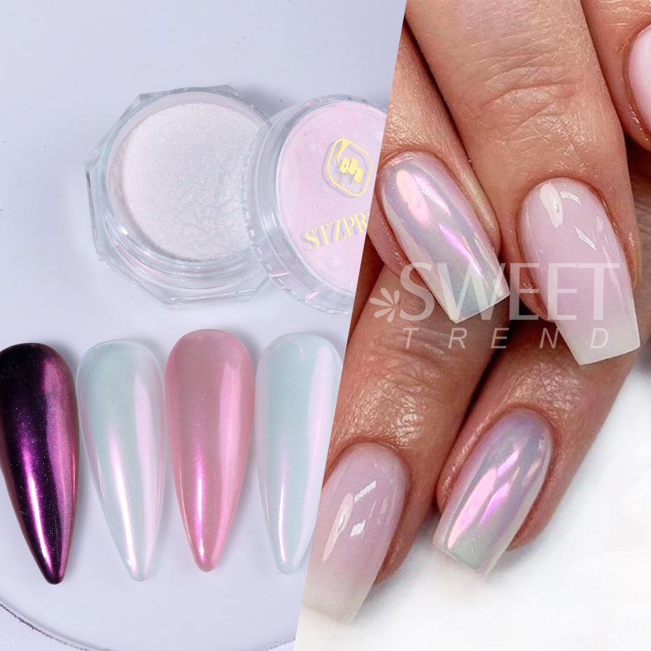 12pcs/set Shimmer Aurora Nail  - Nail Glitter Chrome บทวิจารณ์และราคา