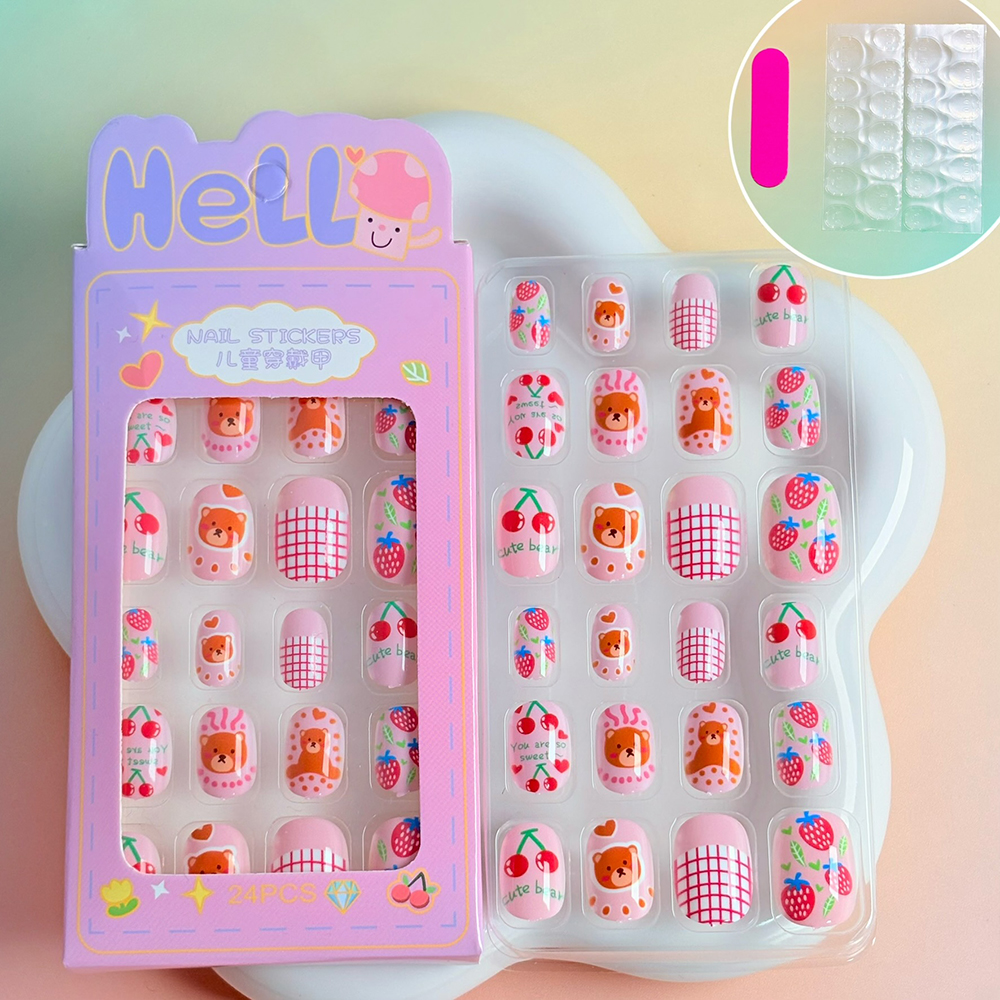 24Pcs/Box Lovely Red Cherry St - Nail Art Strawberry บทวิจารณ์และราคา