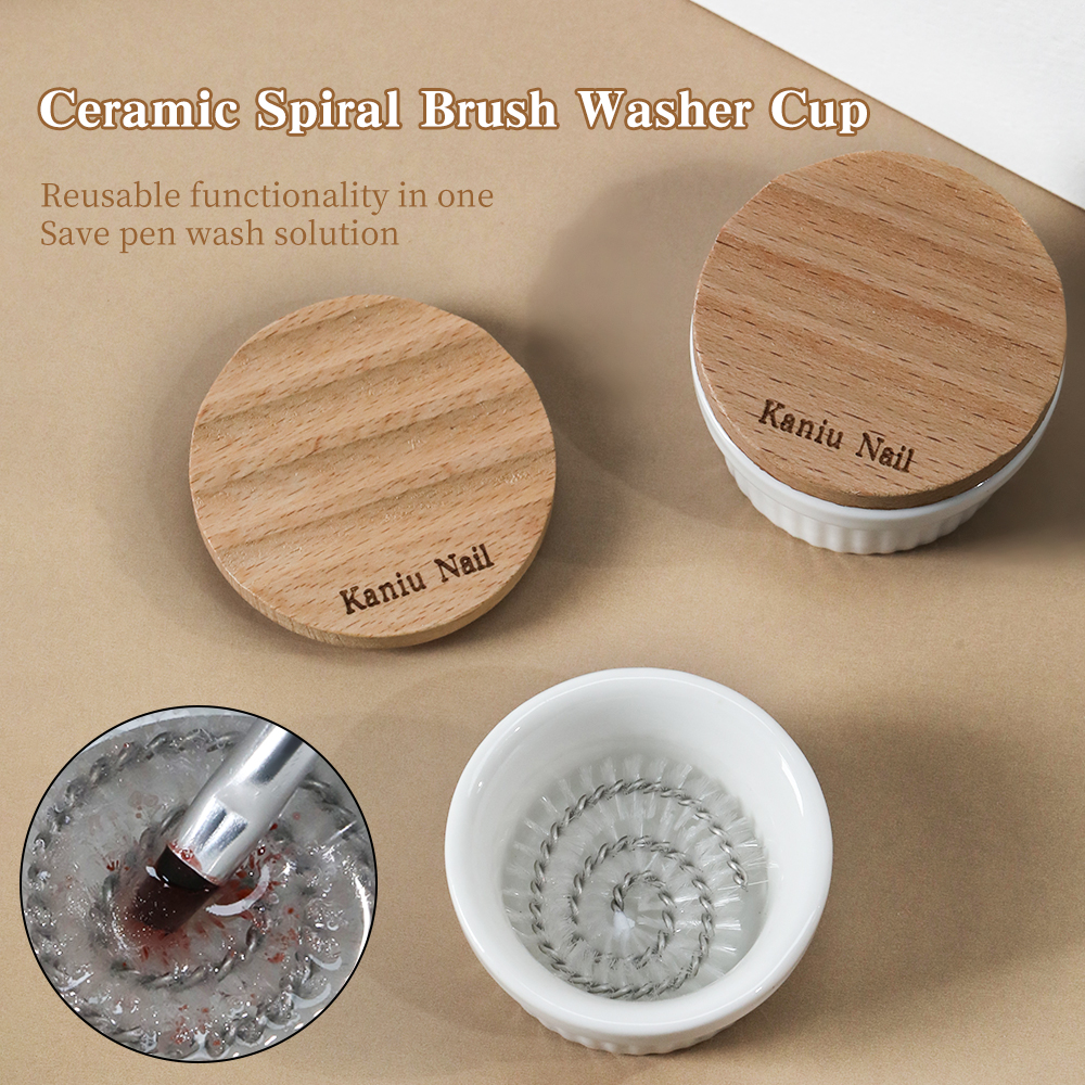KANIU Smooth Brush Cleaner Cup - Nail Art Kaki บทวิจารณ์และราคา