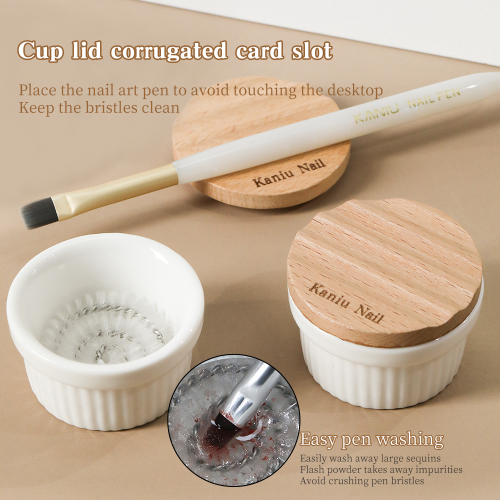 KANIU Smooth Brush Cleaner Cup - Nail Art Kaki บทวิจารณ์และราคา