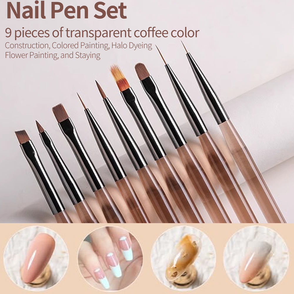 LINMANDA 9Pcs Nail Brush Liner - Nail Art Viral บทวิจารณ์และราคา