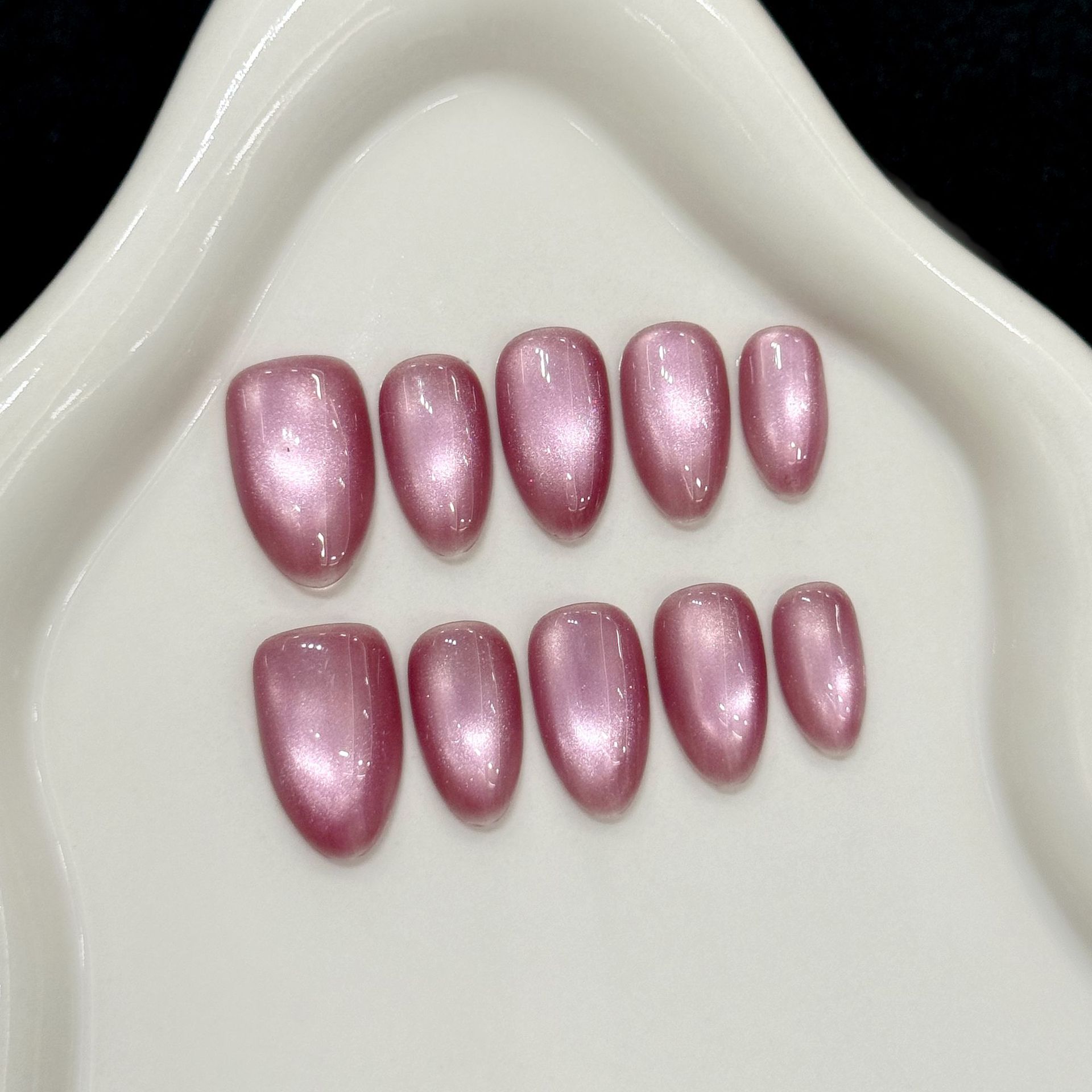10pcs Pure Hand Pressed Short  - Nail Art Simple Elegant บทวิจารณ์และราคา