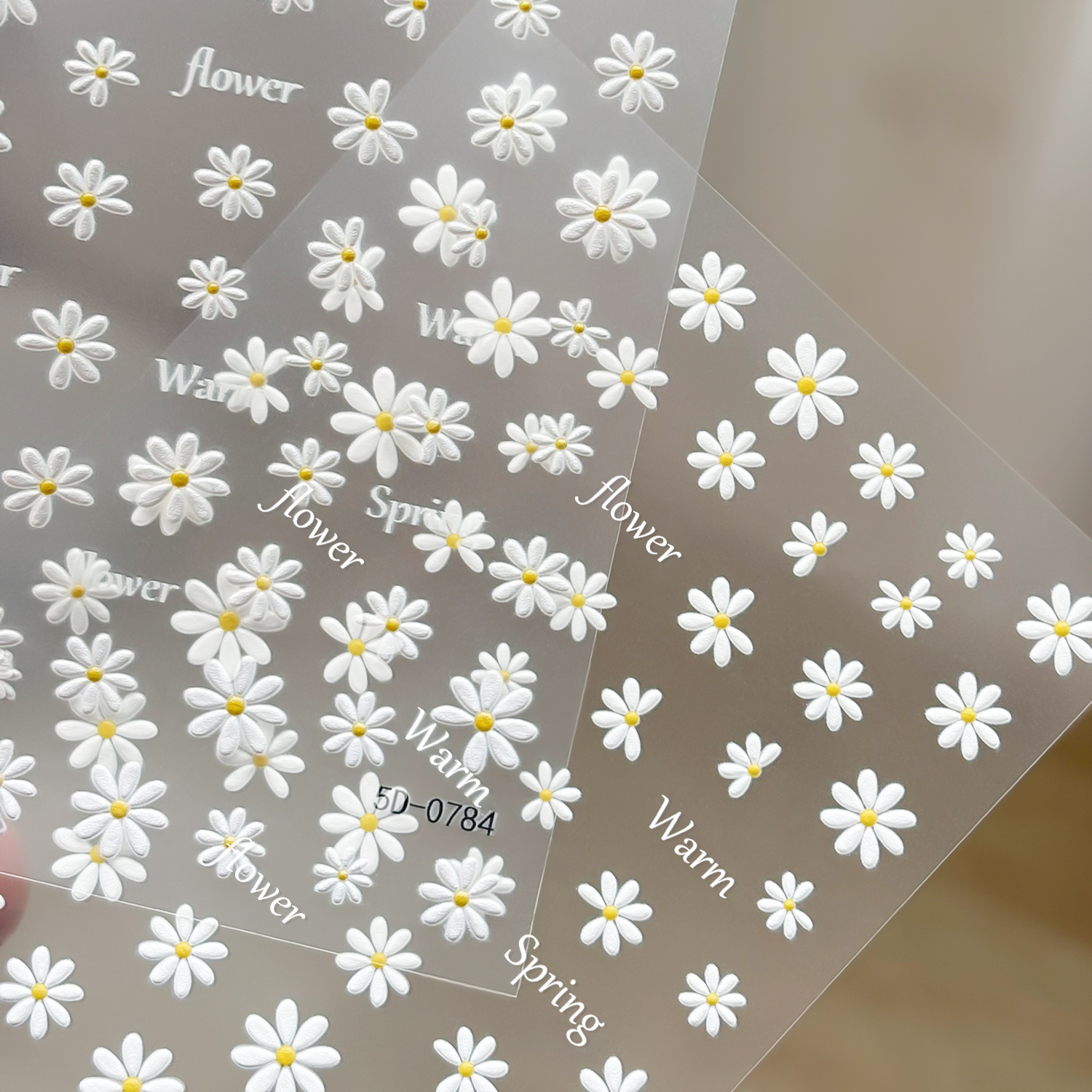 1Pcs 5D Embossed Summer Daisy  - Nail Art Simple Elegant บทวิจารณ์และราคา