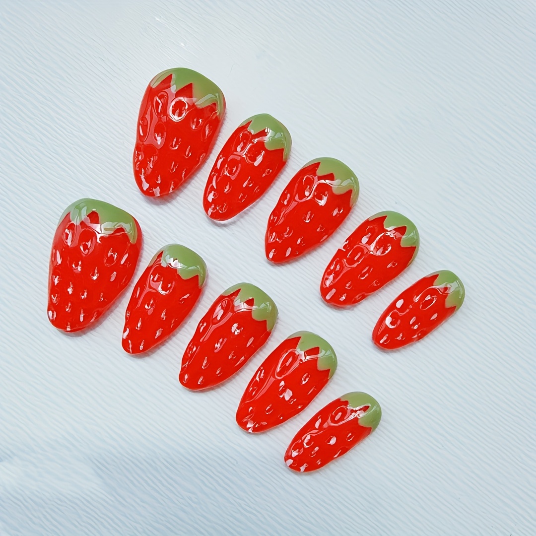 10pcs high-end Short stereosco - Nail Art Strawberry บทวิจารณ์และราคา