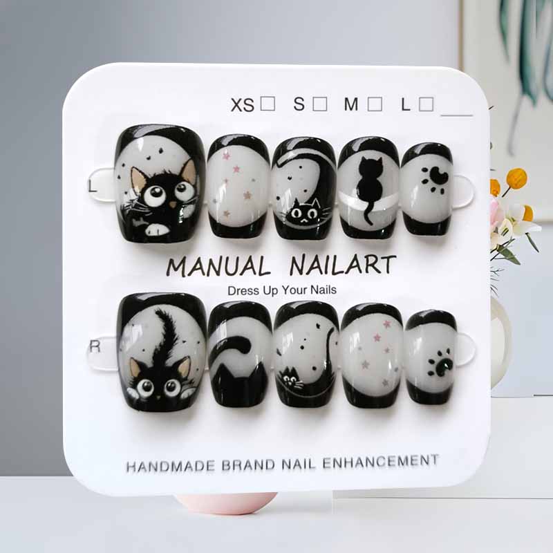 10Pcs Cute Cartoon Black Cat B - Nail Art Strawberry บทวิจารณ์และราคา