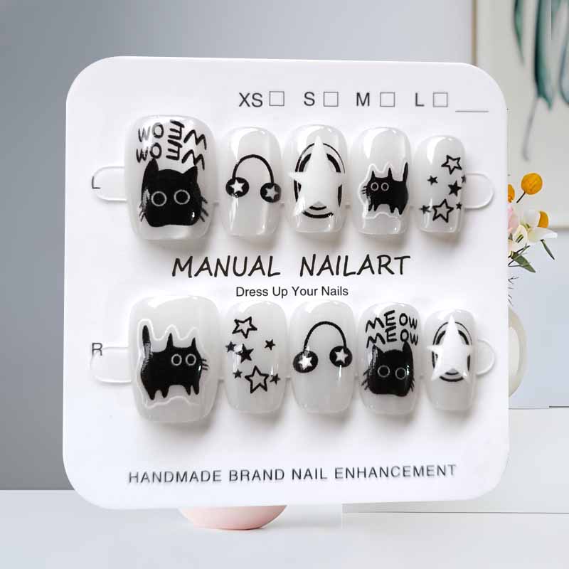10Pcs Cute Cartoon Black Cat B - Nail Art Strawberry บทวิจารณ์และราคา