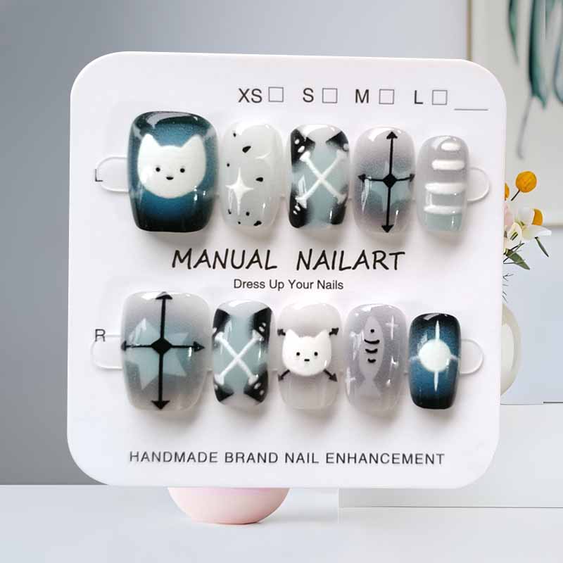 10Pcs Cute Cartoon Black Cat B - Nail Art Strawberry บทวิจารณ์และราคา