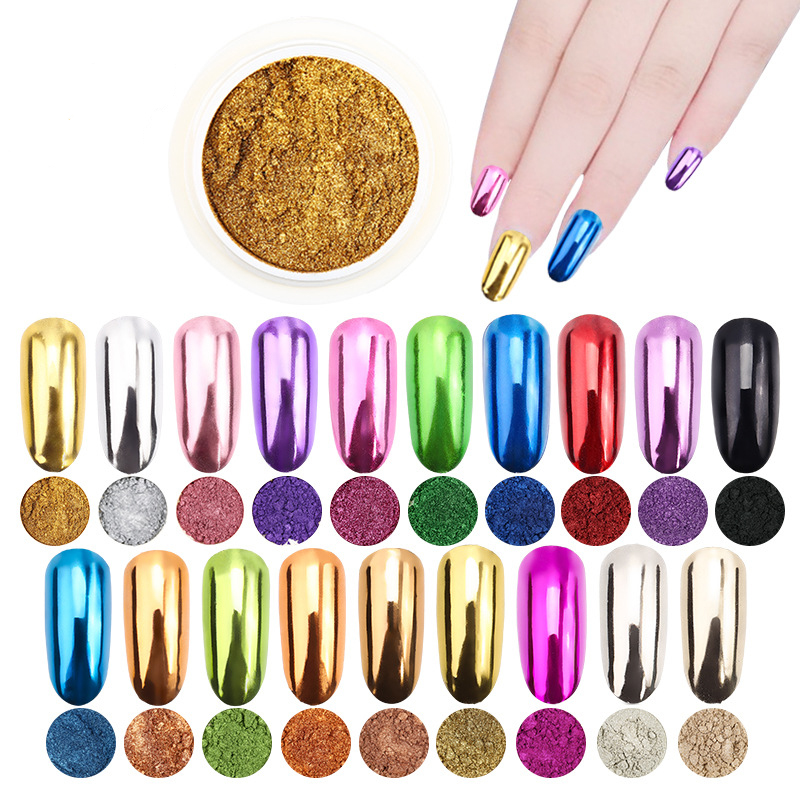 1Pc 19Colors Nail Glitter Mirr - Nail Glitter Chrome บทวิจารณ์และราคา