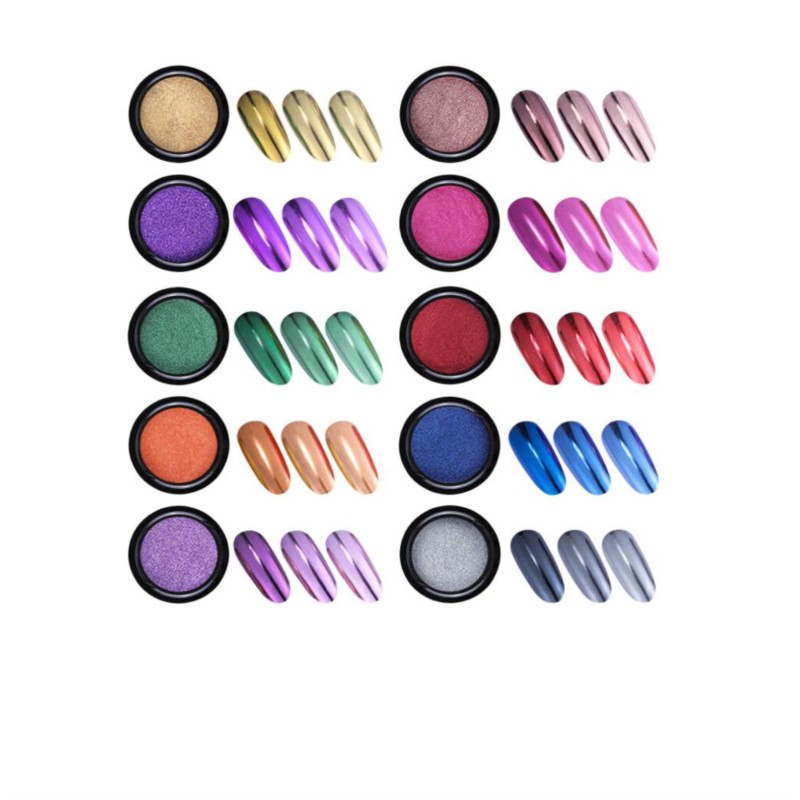 1Pc 19Colors Nail Glitter Mirr - Nail Glitter Chrome บทวิจารณ์และราคา