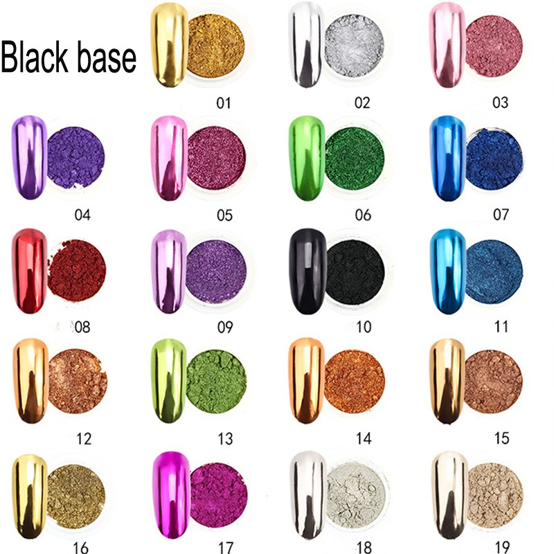 1Pc 19Colors Nail Glitter Mirr - Nail Glitter Chrome บทวิจารณ์และราคา