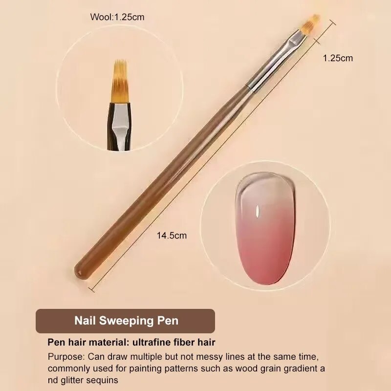 9PCS UV Gel Nail Brush Liner D - Nail Art Kaki บทวิจารณ์และราคา
