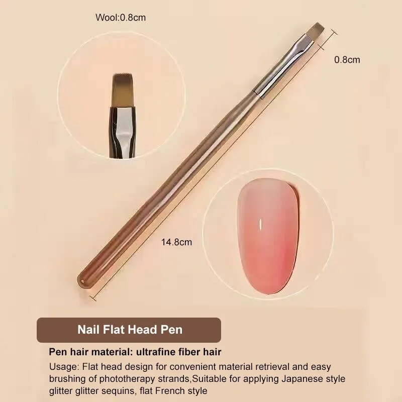 9PCS UV Gel Nail Brush Liner D - Nail Art Kaki บทวิจารณ์และราคา