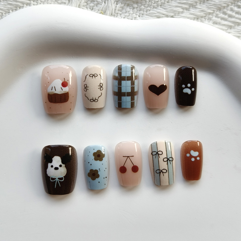 10Pcs Korean Style Cute Bear a - Nail Art Strawberry บทวิจารณ์และราคา