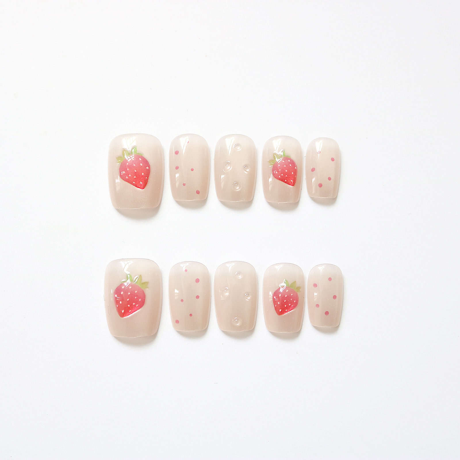 10pcs Short Square Cat Eye Han - Nail Art Strawberry บทวิจารณ์และราคา