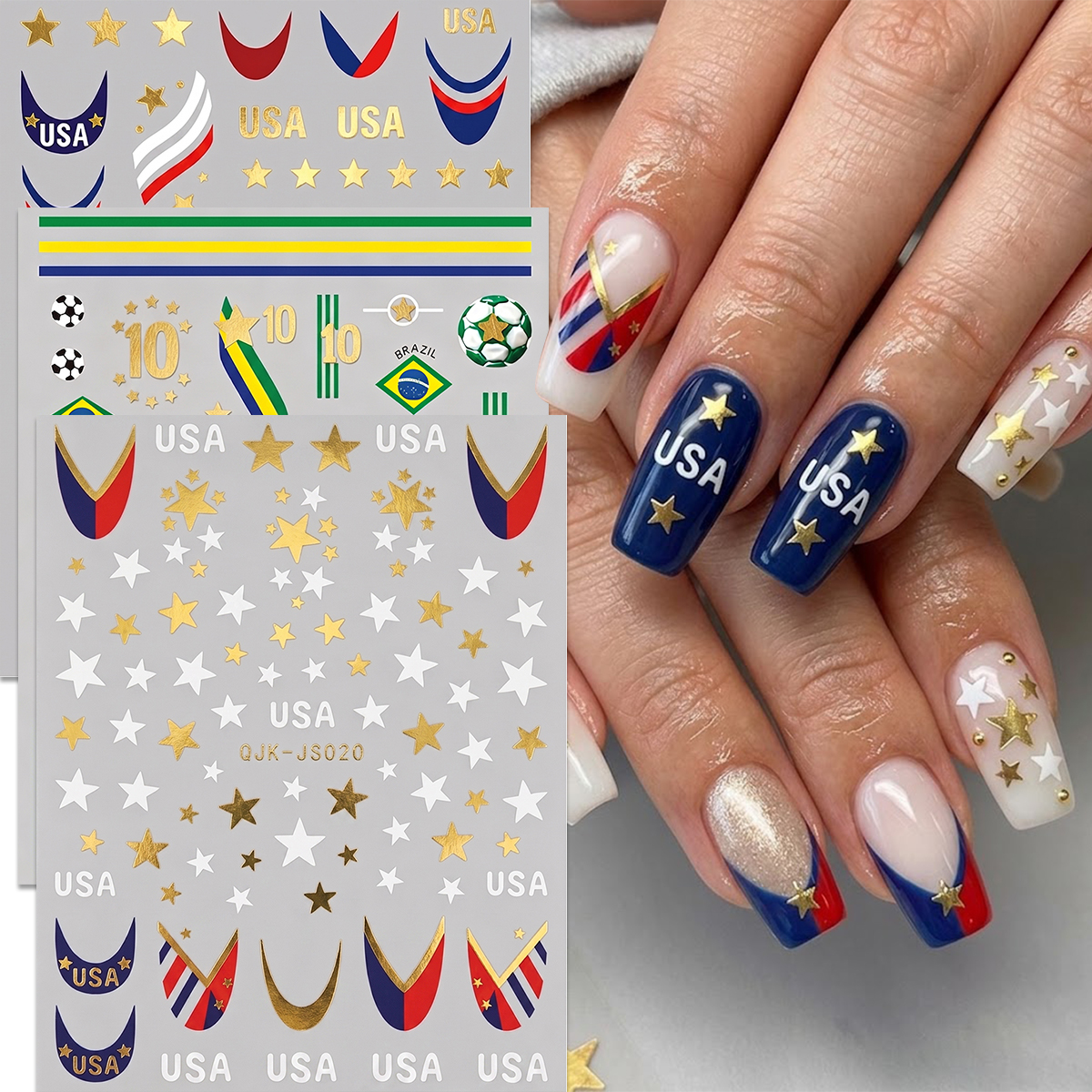 Football Style Nail Stickers,  - Nail Art France บทวิจารณ์และราคา