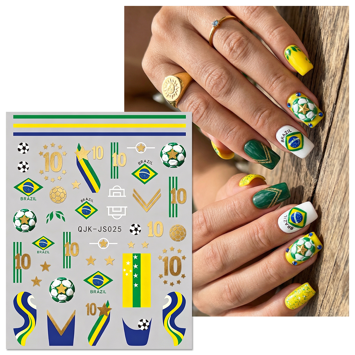 Football Style Nail Stickers,  - Nail Art France บทวิจารณ์และราคา