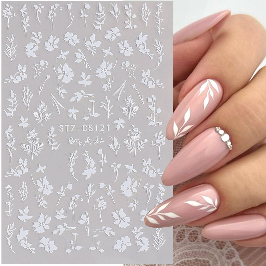 2pcs 3D Simple Floral Leaf Nai - Nail Art Simple Elegant บทวิจารณ์และราคา