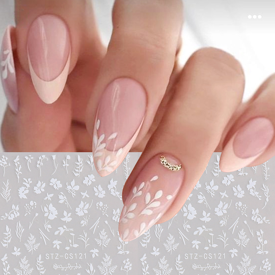 2pcs 3D Simple Floral Leaf Nai - Nail Art Simple Elegant บทวิจารณ์และราคา
