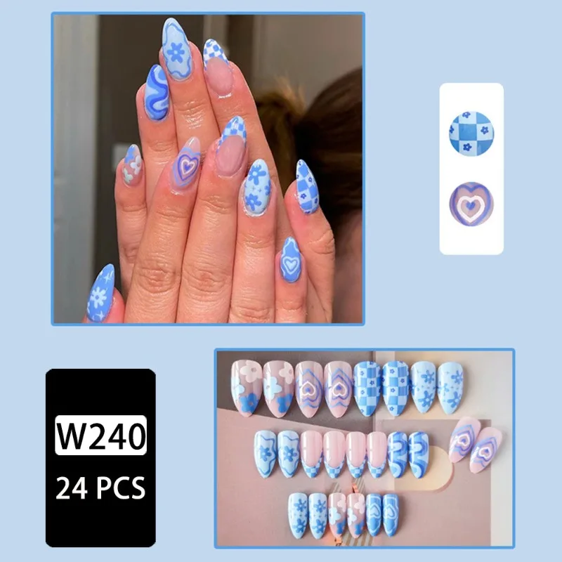 24 Pcs Press on Nails Love Des - Nail Art France บทวิจารณ์และราคา