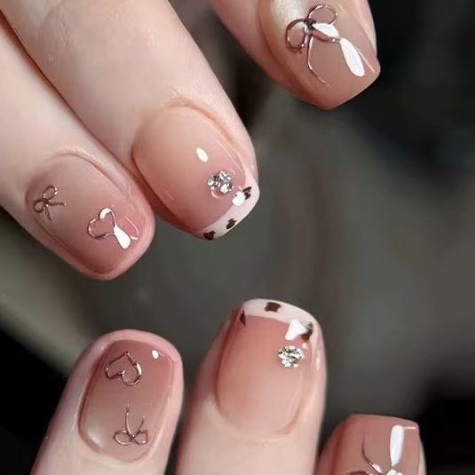 24Pcs Short Square Ballet Pres - Nail Art Strawberry บทวิจารณ์และราคา