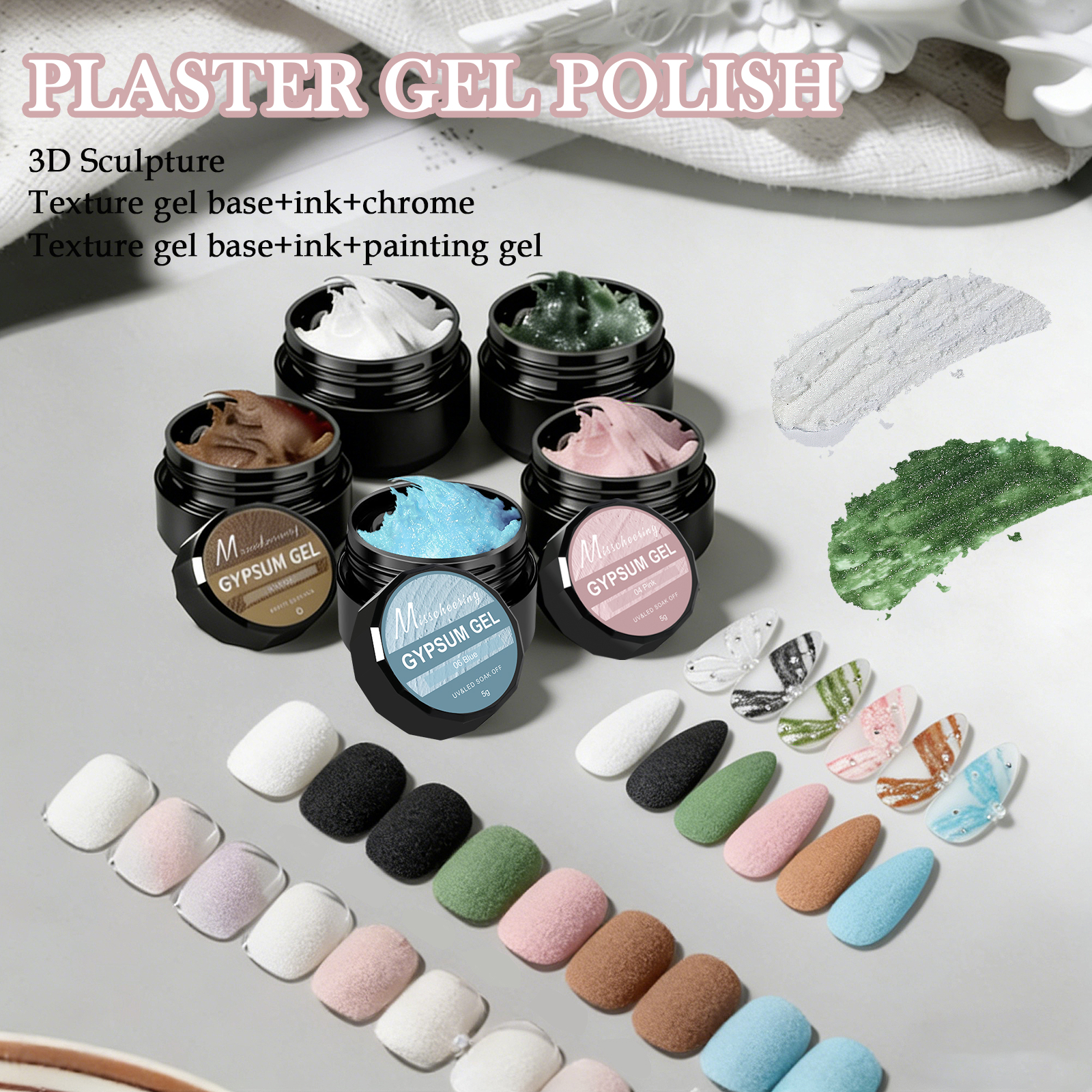 5g Solid Gypsum Painting Nail  - Nail Art Halal บทวิจารณ์และราคา