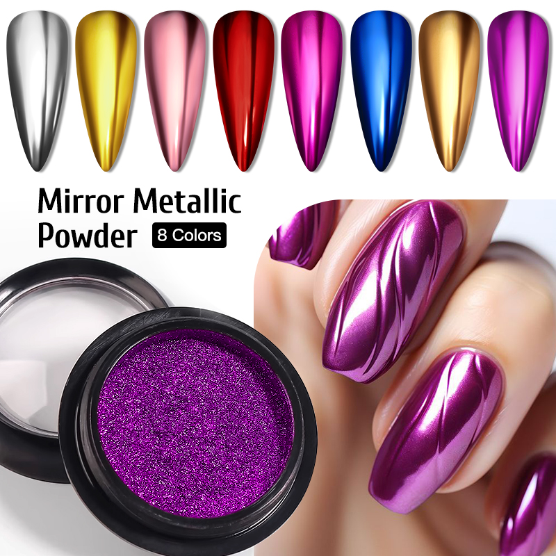 Metallic Gold Silver Mirror Po - Nail Glitter Chrome บทวิจารณ์และราคา