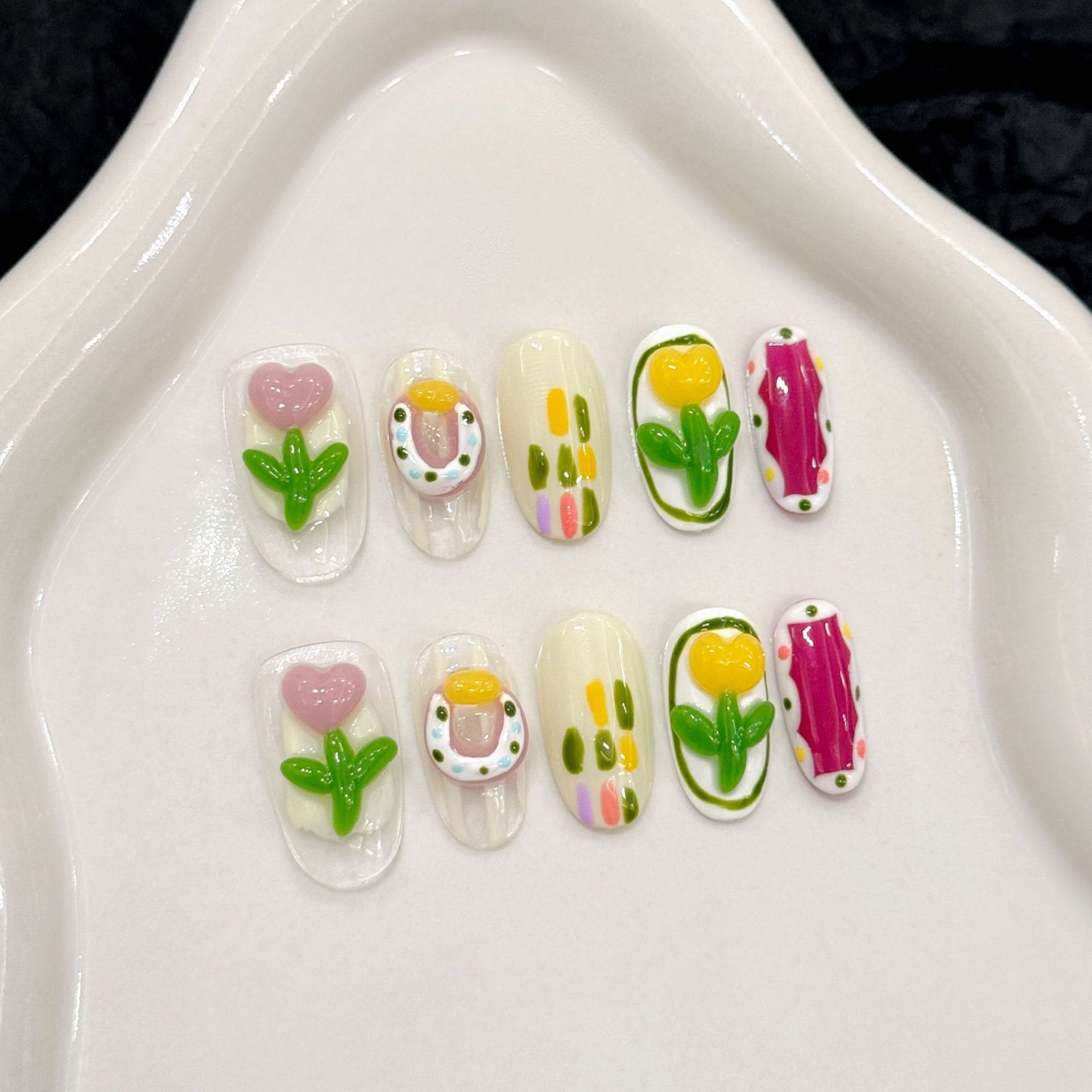 10pcs Handmade Press on Nails  - Nail Art Strawberry บทวิจารณ์และราคา