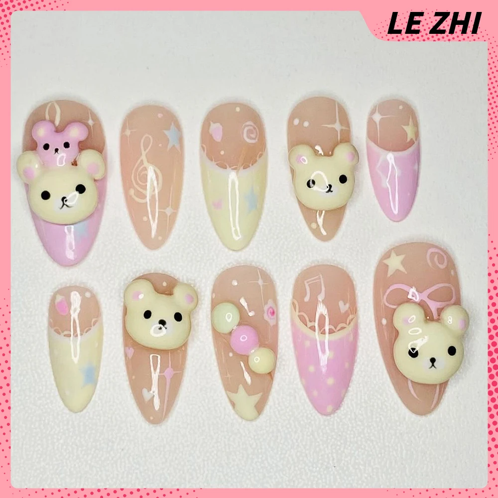 3D Handmade Rilakkuma Press On - Nail Art Strawberry บทวิจารณ์และราคา