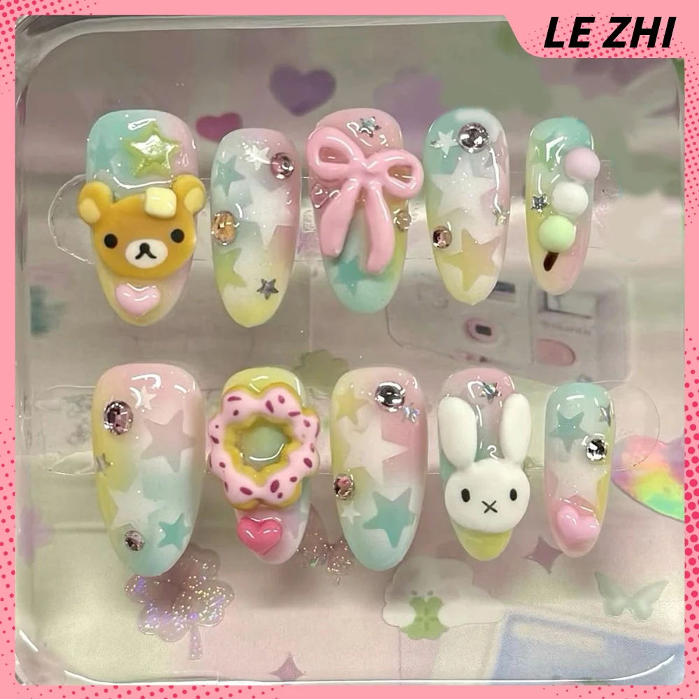 3D Handmade Rilakkuma Press On - Nail Art Strawberry บทวิจารณ์และราคา
