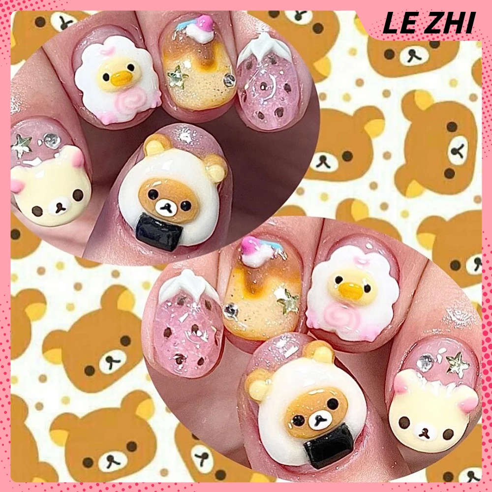 3D Handmade Rilakkuma Press On - Nail Art Strawberry บทวิจารณ์และราคา