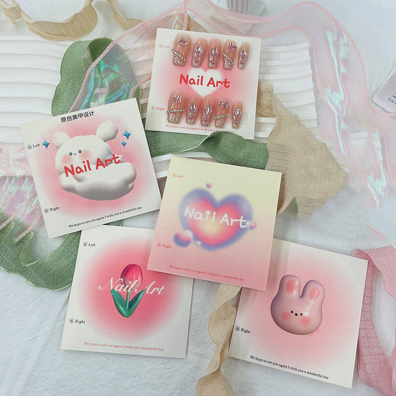 50Pcs 6.5x6.5cm 8x8cm Press On - Nail Art Viral บทวิจารณ์และราคา