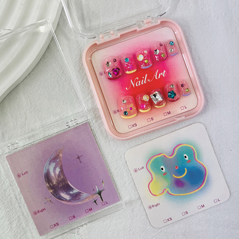 50Pcs 6.5x6.5cm 8x8cm Press On - Nail Art Viral บทวิจารณ์และราคา