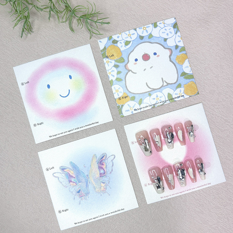 50Pcs 6.5x6.5cm 8x8cm Press On - Nail Art Viral บทวิจารณ์และราคา