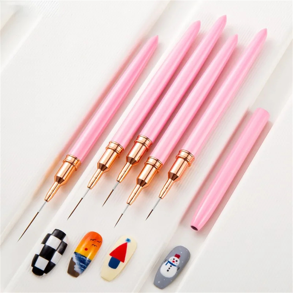 5pc/1set Nail Art Liner Brushe - Nail Art Kaki บทวิจารณ์และราคา