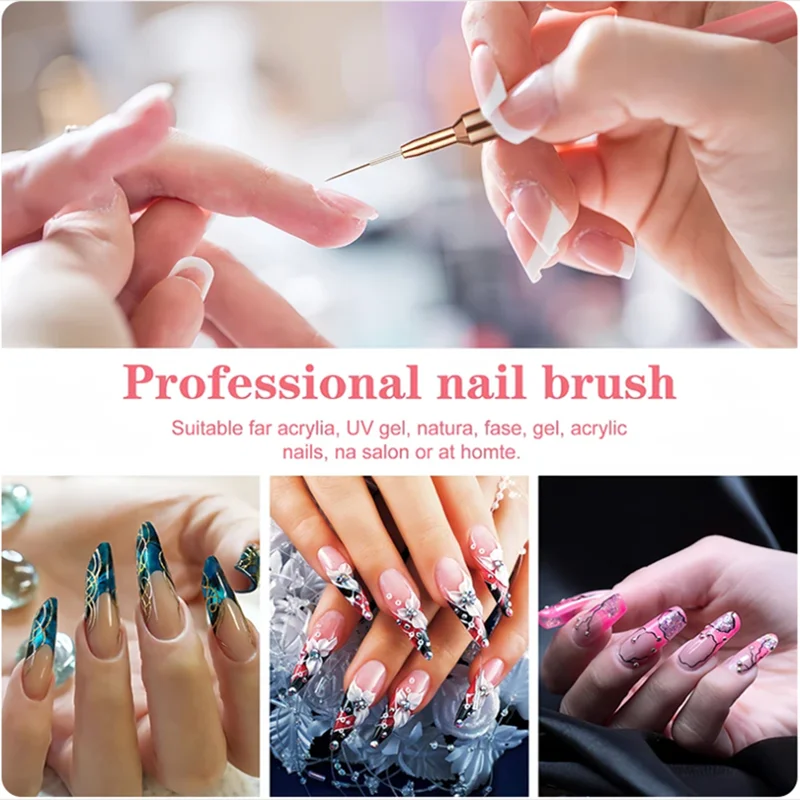 5pc/1set Nail Art Liner Brushe - Nail Art Kaki บทวิจารณ์และราคา