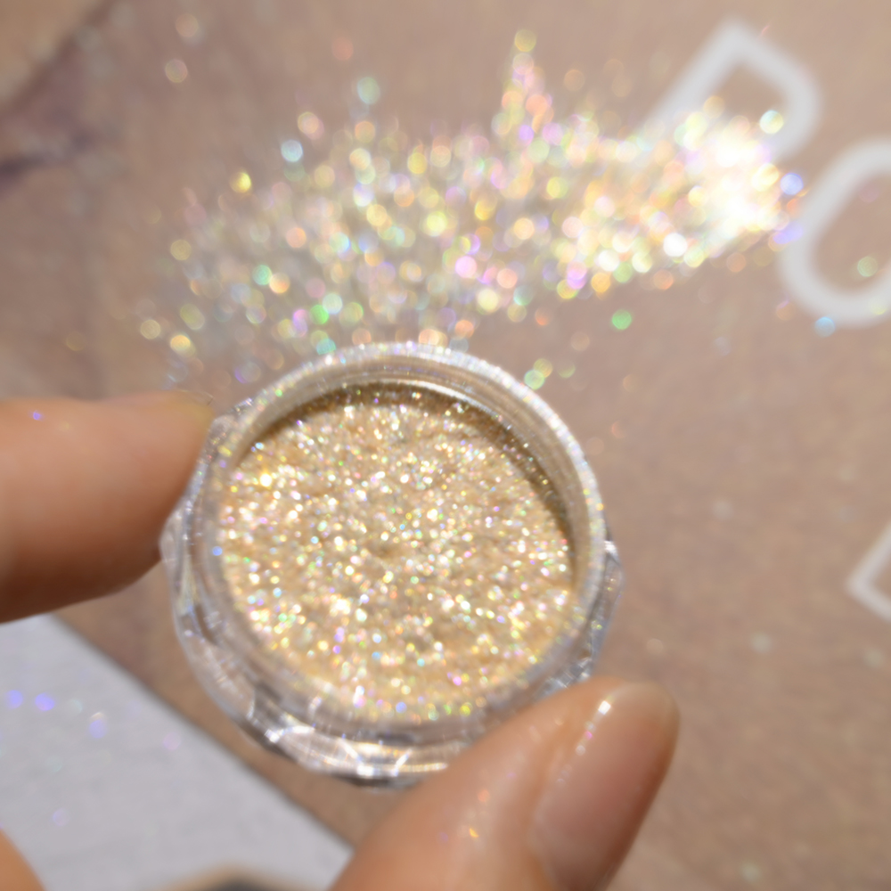 Super Shiny Gold Opal Nail Pow - Nail Glitter Chrome บทวิจารณ์และราคา