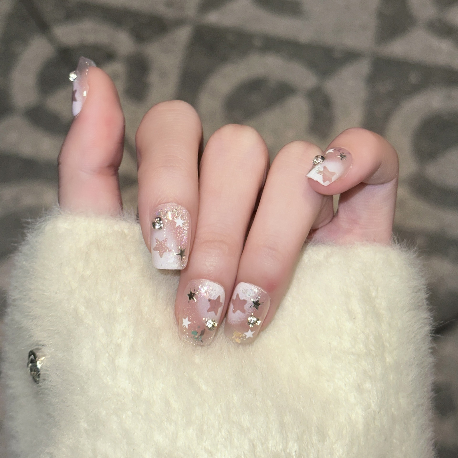 10PCS Short Square Fake Nails  - Nail Art Strawberry บทวิจารณ์และราคา