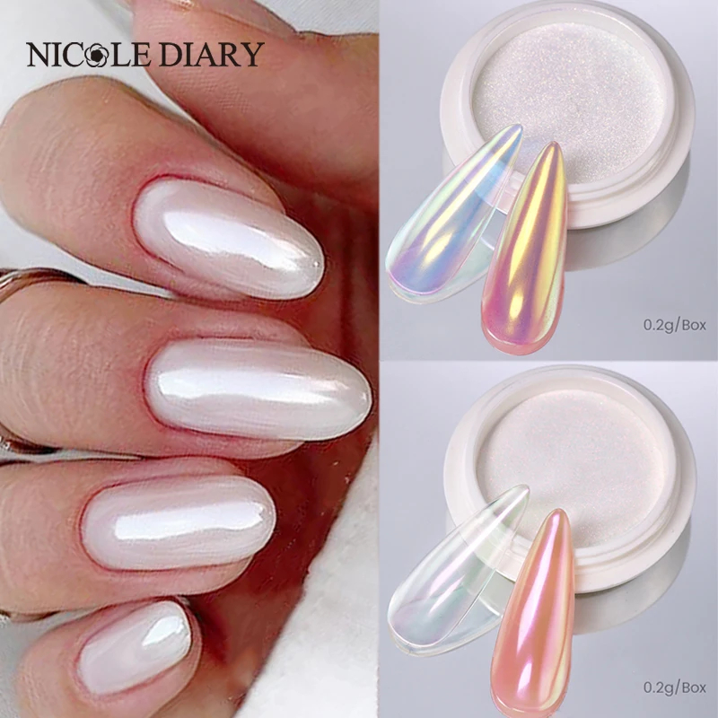 NICOLE DIARY Nail Powder Pigme - Nail Glitter Chrome บทวิจารณ์และราคา